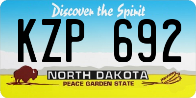 ND license plate KZP692