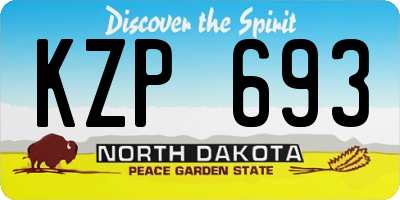 ND license plate KZP693