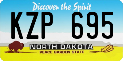 ND license plate KZP695