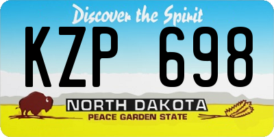 ND license plate KZP698