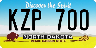 ND license plate KZP700