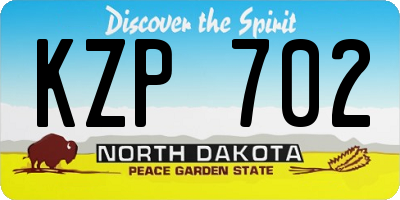 ND license plate KZP702