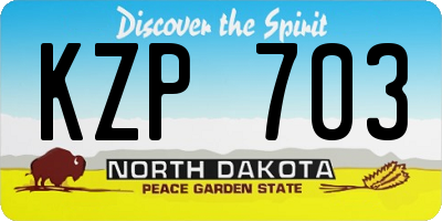 ND license plate KZP703