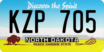 ND license plate KZP705