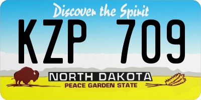 ND license plate KZP709