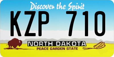 ND license plate KZP710