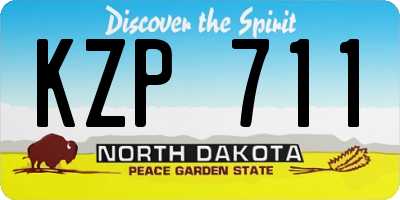 ND license plate KZP711