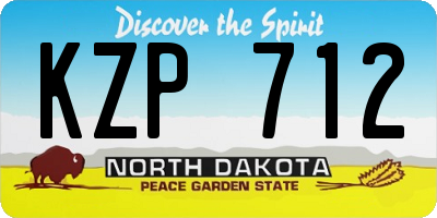 ND license plate KZP712