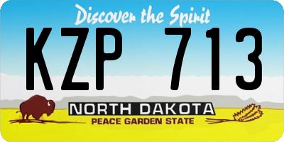 ND license plate KZP713
