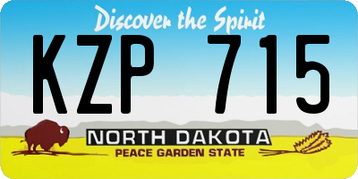 ND license plate KZP715
