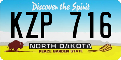 ND license plate KZP716