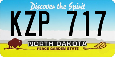 ND license plate KZP717