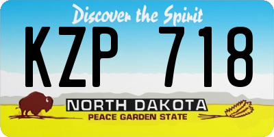 ND license plate KZP718