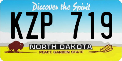 ND license plate KZP719