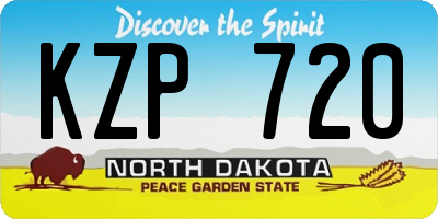 ND license plate KZP720