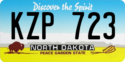 ND license plate KZP723
