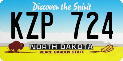 ND license plate KZP724