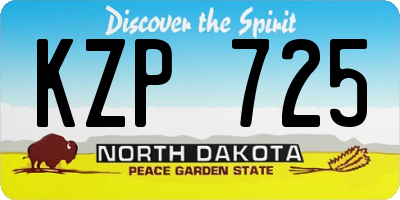 ND license plate KZP725