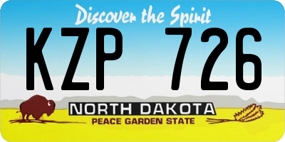 ND license plate KZP726