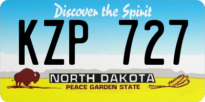 ND license plate KZP727