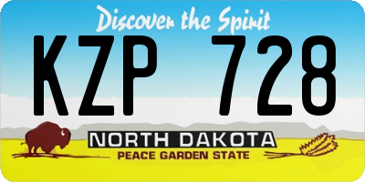 ND license plate KZP728