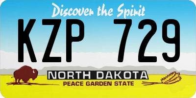 ND license plate KZP729