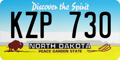 ND license plate KZP730