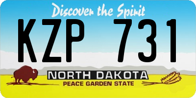 ND license plate KZP731