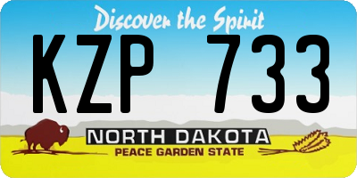 ND license plate KZP733