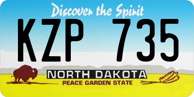 ND license plate KZP735