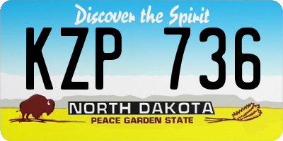 ND license plate KZP736