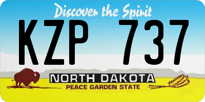 ND license plate KZP737