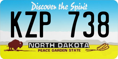 ND license plate KZP738