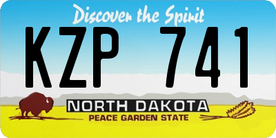 ND license plate KZP741