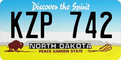 ND license plate KZP742