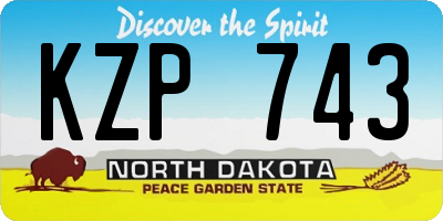 ND license plate KZP743