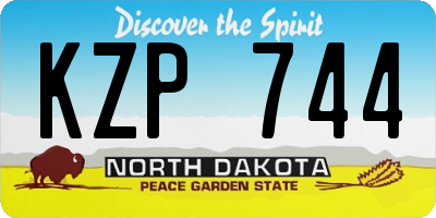 ND license plate KZP744