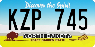 ND license plate KZP745