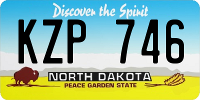 ND license plate KZP746