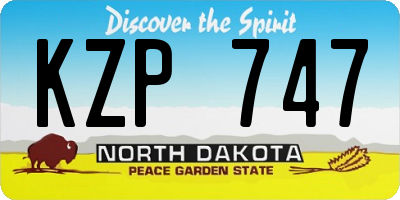 ND license plate KZP747