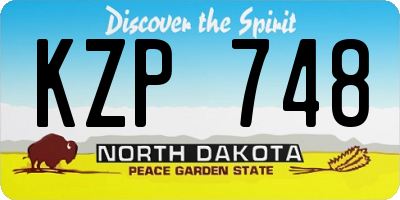 ND license plate KZP748