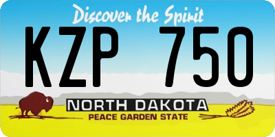 ND license plate KZP750