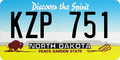 ND license plate KZP751