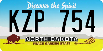 ND license plate KZP754