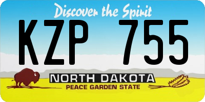 ND license plate KZP755