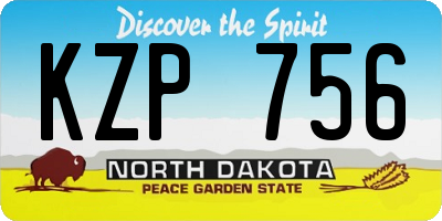 ND license plate KZP756