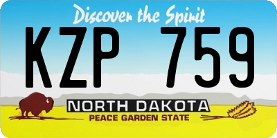 ND license plate KZP759