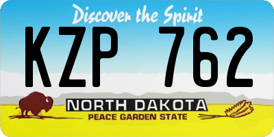 ND license plate KZP762
