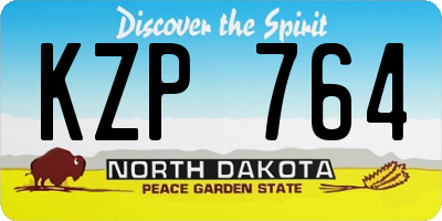ND license plate KZP764