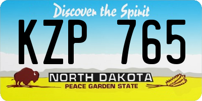 ND license plate KZP765